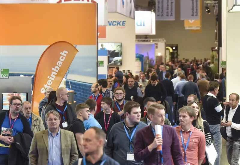 What exhibits will be featured at the 2027 AQUANALE swimming pool exhibition in Germany?